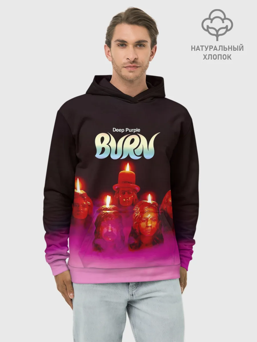Худи мужской база хлопок / Deep Purple - Burn