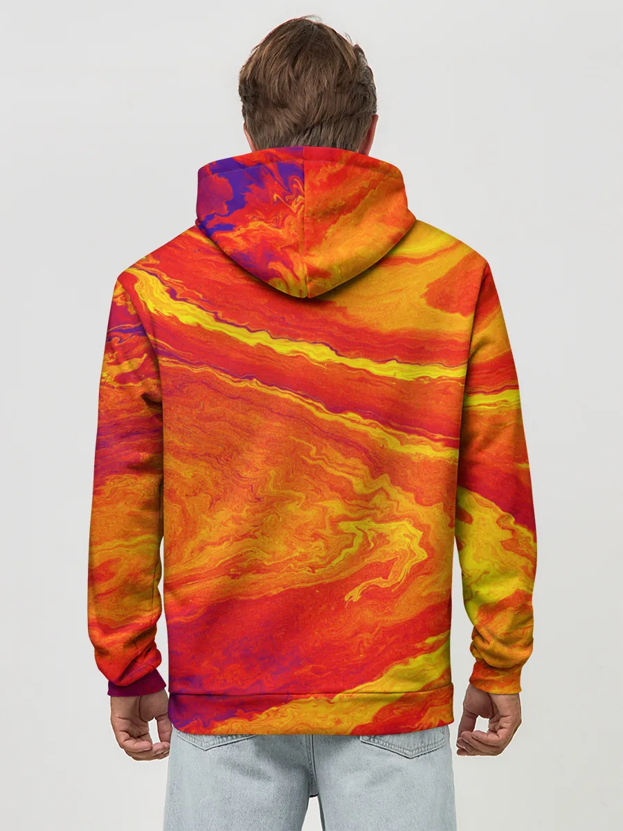 Худи мужской база хлопок / ПЯТНО ЮПИТЕРА | ОРАНЖЕВЫЙ ГРАНЖ