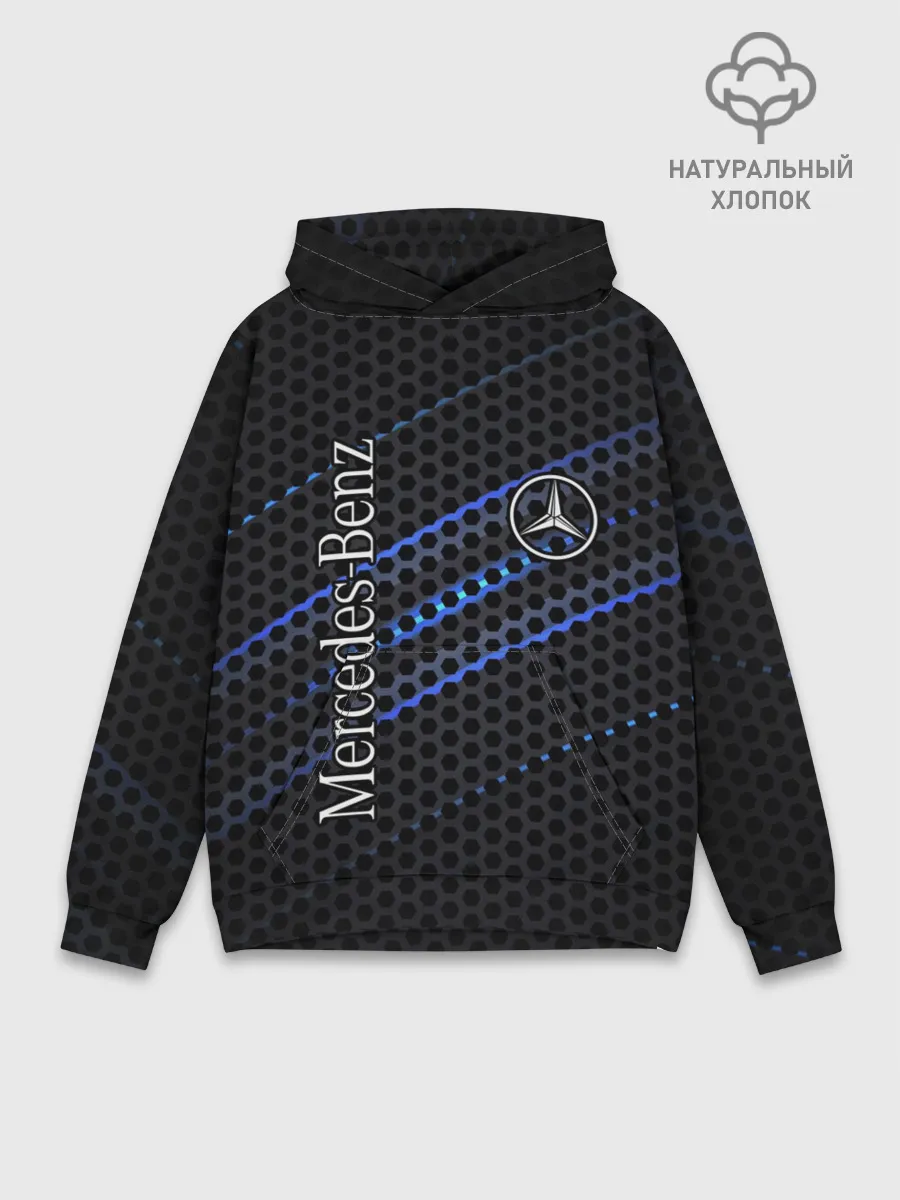 Худи мужской база хлопок / MERCEDES LOGO NEON