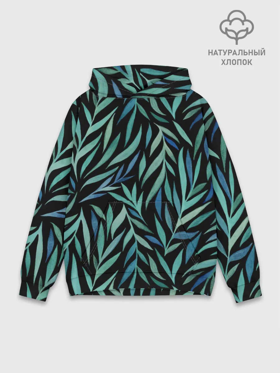Худи мужской база хлопок / Растительный орнамент
