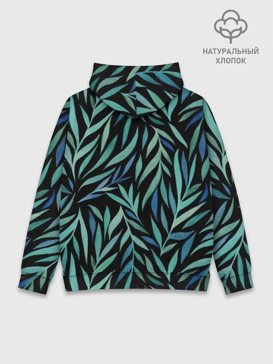 Худи мужской база хлопок / Растительный орнамент