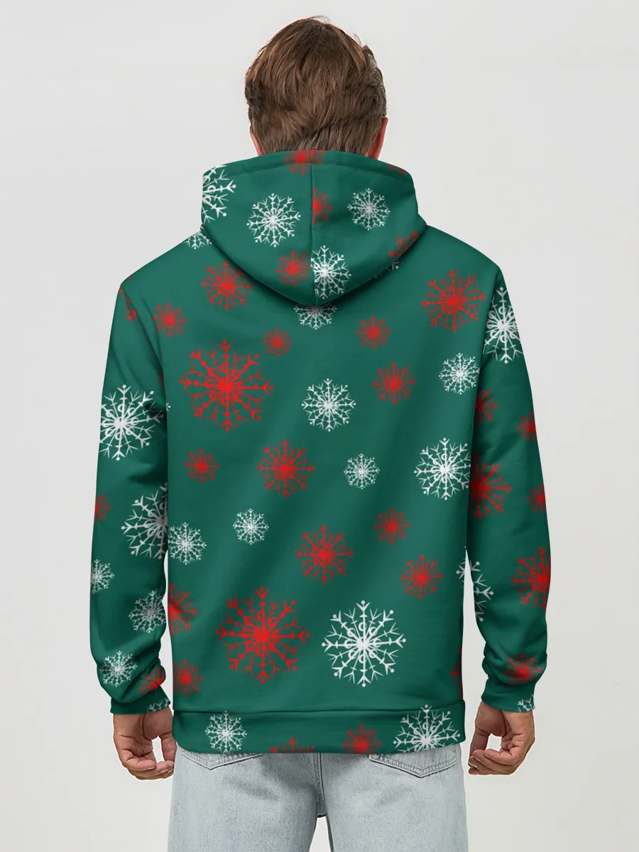 Худи мужской база хлопок / зимний кролик и снежинки