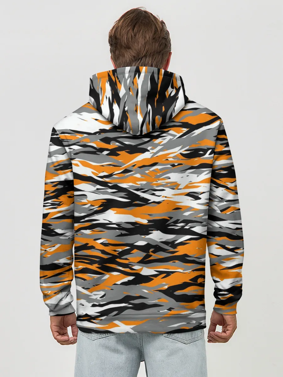 Худи мужской база хлопок / Тигровый камуфляж