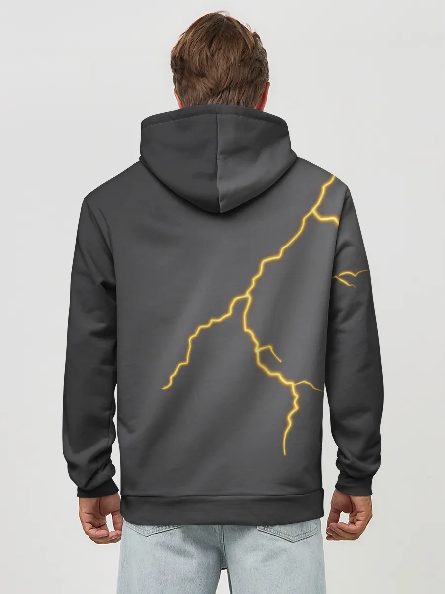 Худи мужской база хлопок / Яркая молния