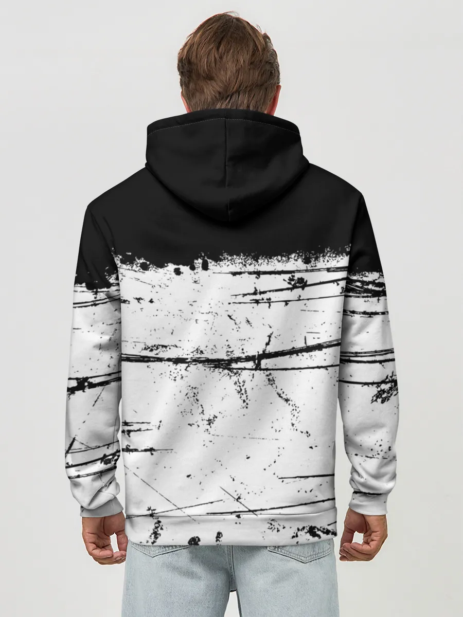 Худи мужской база хлопок / ИСПАЧКАННЫЙ КРАСКОЙ