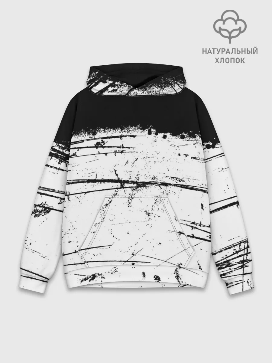 Худи мужской база хлопок / ИСПАЧКАННЫЙ КРАСКОЙ