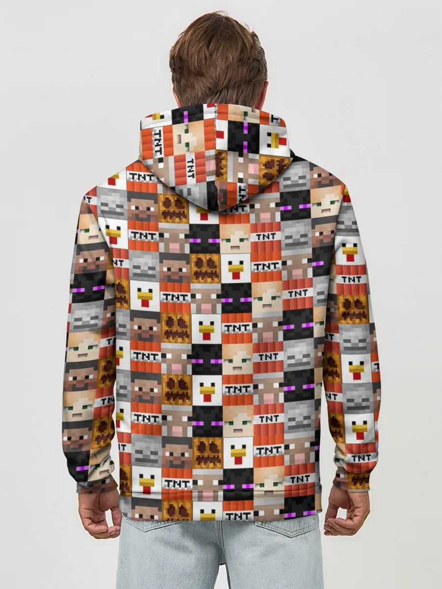 Худи мужской база хлопок / MINECRAFT КУБИКИ ПЕРСОНАЖИ