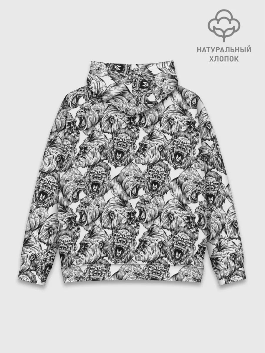 Худи мужской база хлопок / Злые Гориллы - Паттерн