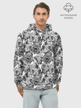 Худи мужской база хлопок / Злые Гориллы - Паттерн