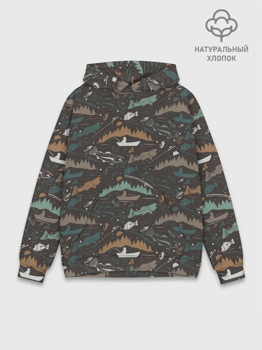Худи мужской база хлопок / На Рыбалке