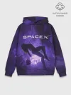 Худи мужской база хлопок / Space X Girl in zero gravity