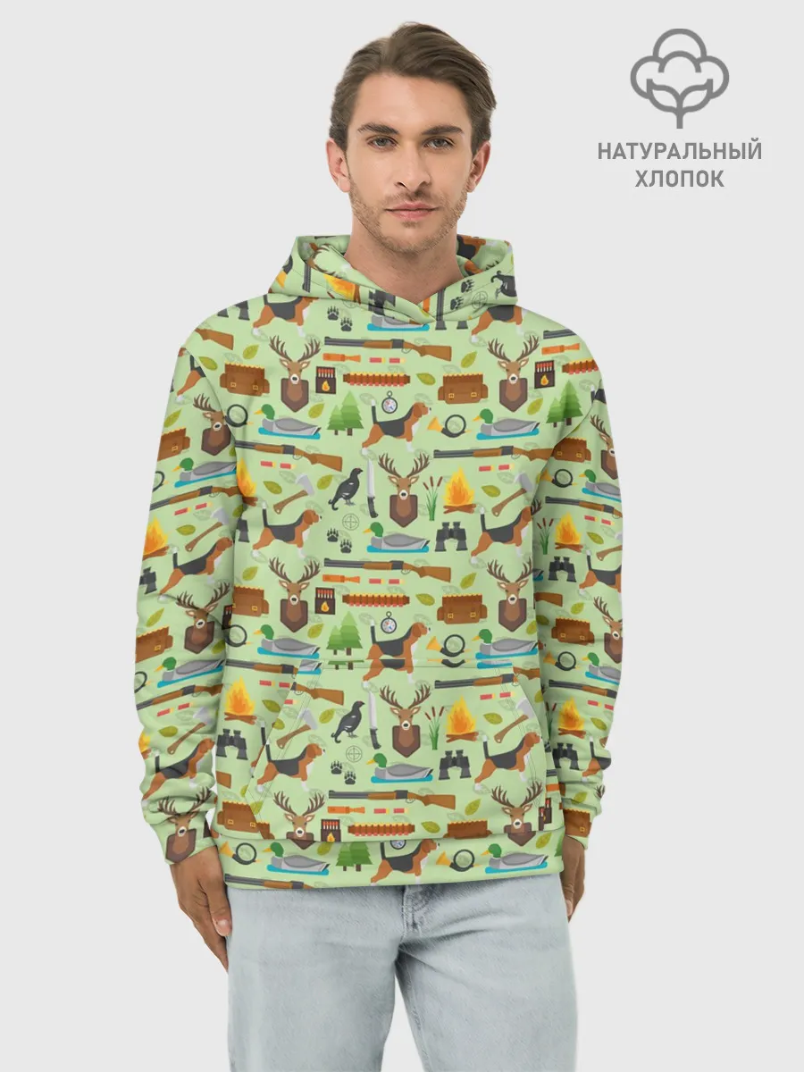 Худи мужской база хлопок / Охота