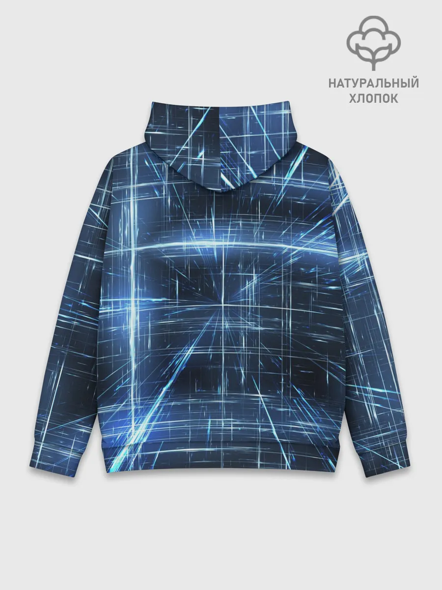Худи мужской база хлопок / Линии неона