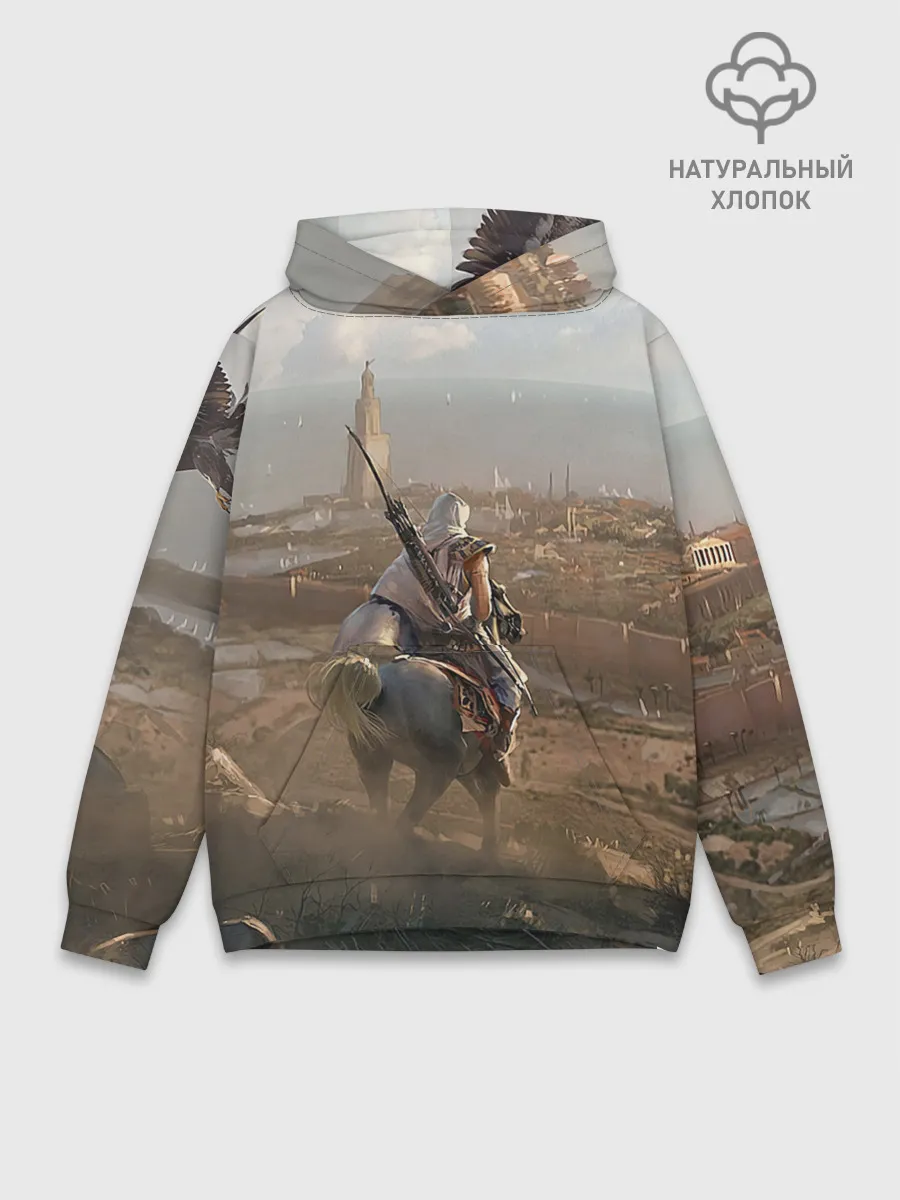 Худи мужской база хлопок / Байек на коне
