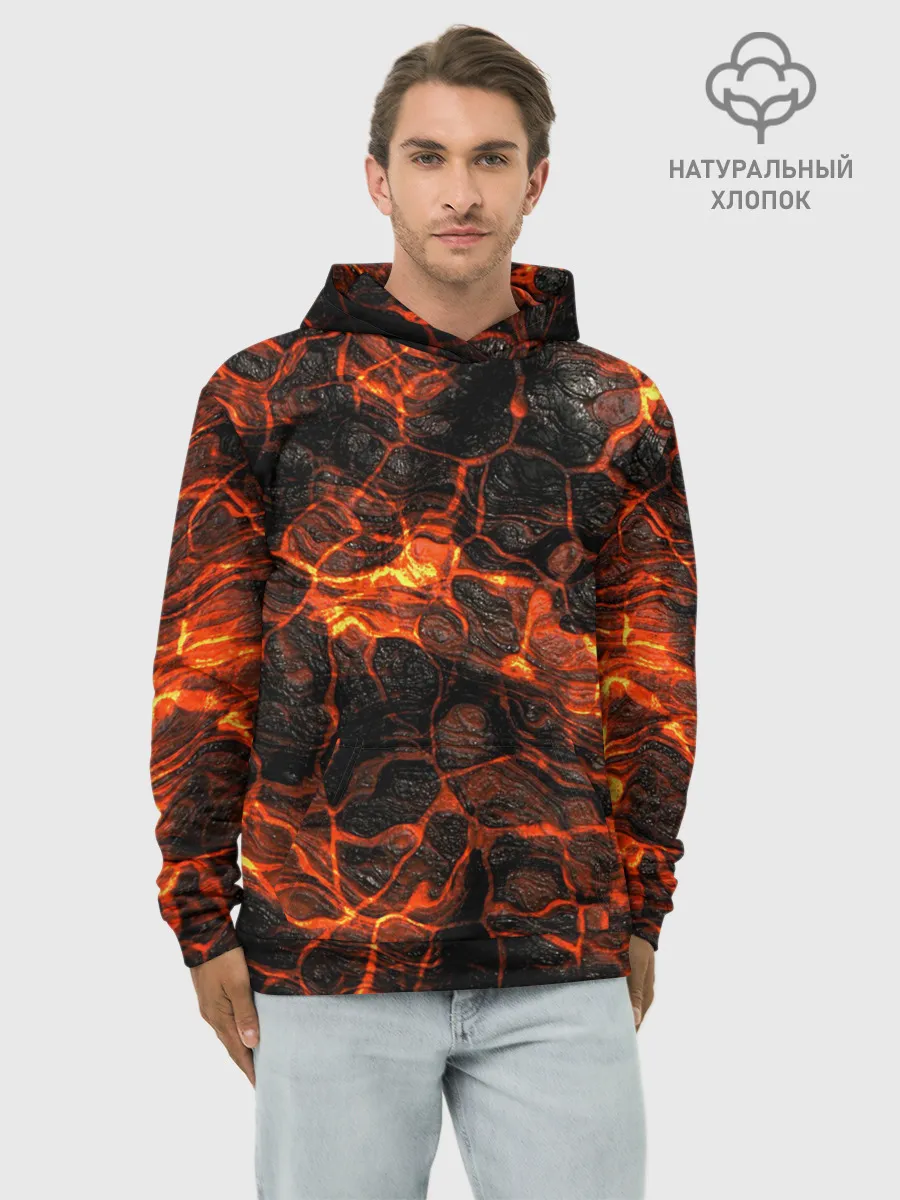 Худи мужской база хлопок / Горящая лава