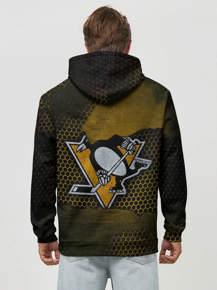 Худи мужской база хлопок / Pittsburgh Penguins на спине