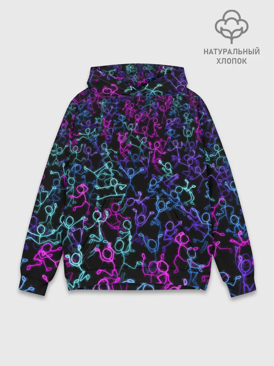 Худи мужской база хлопок / Neon Rave Party