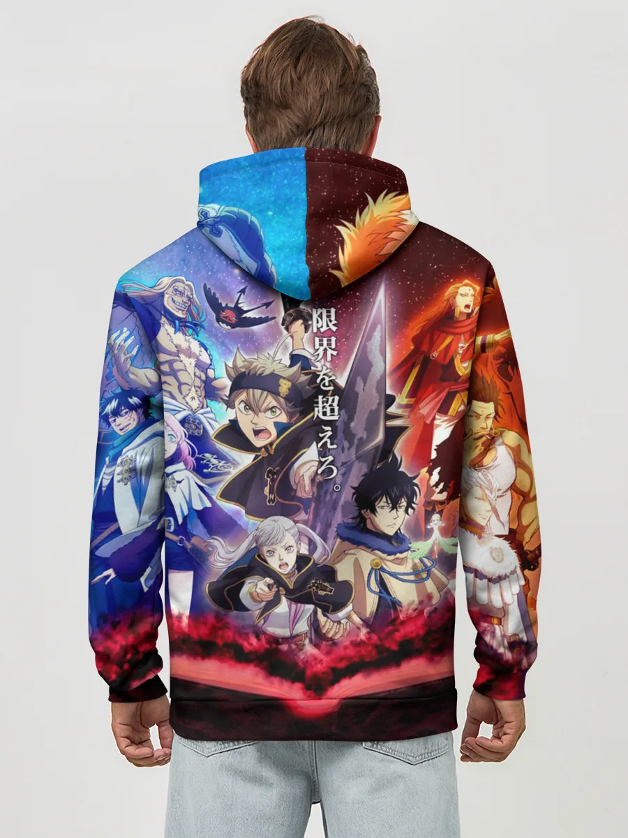 Худи мужской база хлопок / Черный клевер герои и вселенная Аста Юно