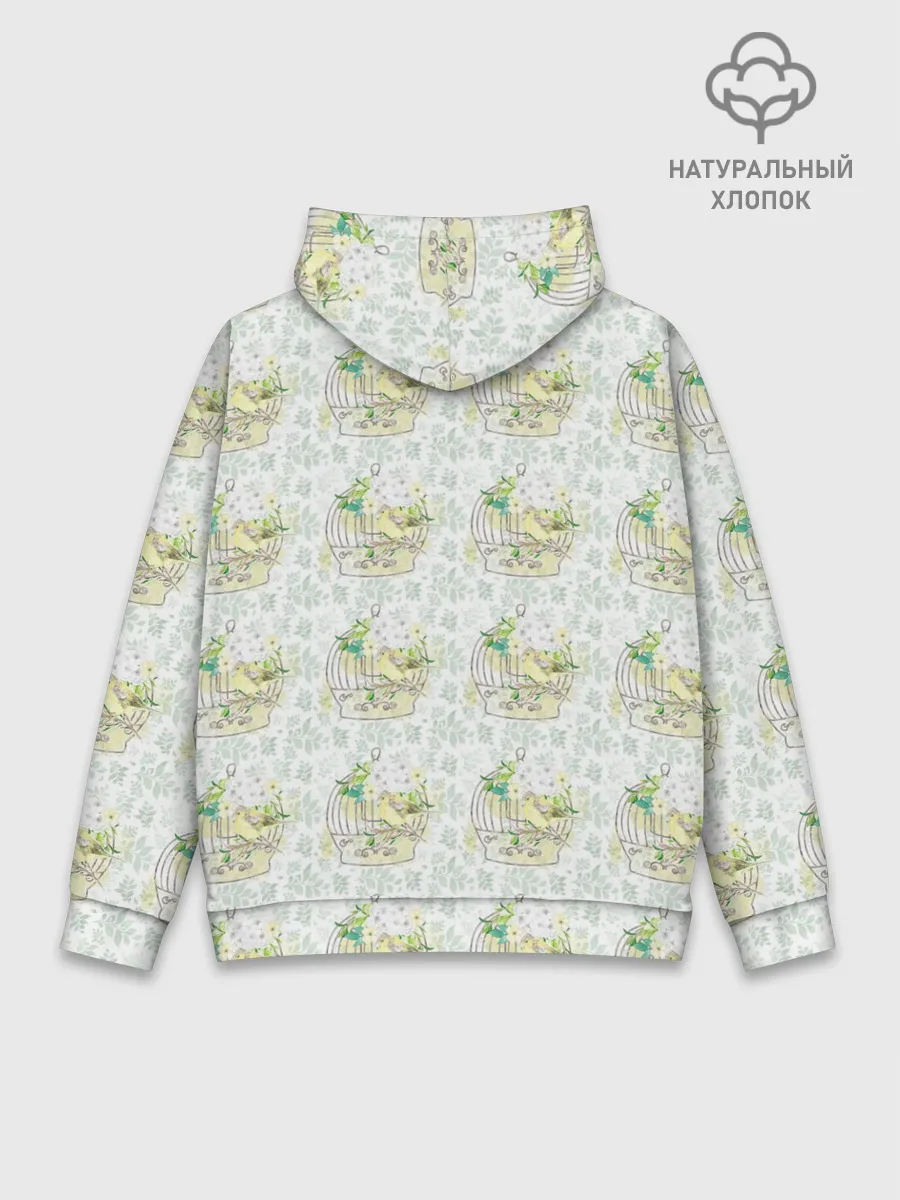 Худи мужской база хлопок / Канарейки в клетках