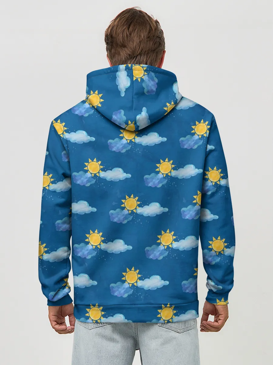 Худи мужской база хлопок / Облака и солнце