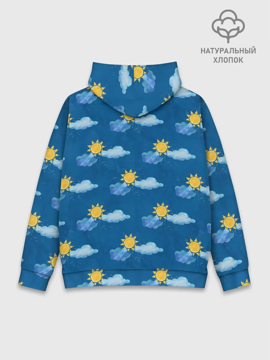Худи мужской база хлопок / Облака и солнце
