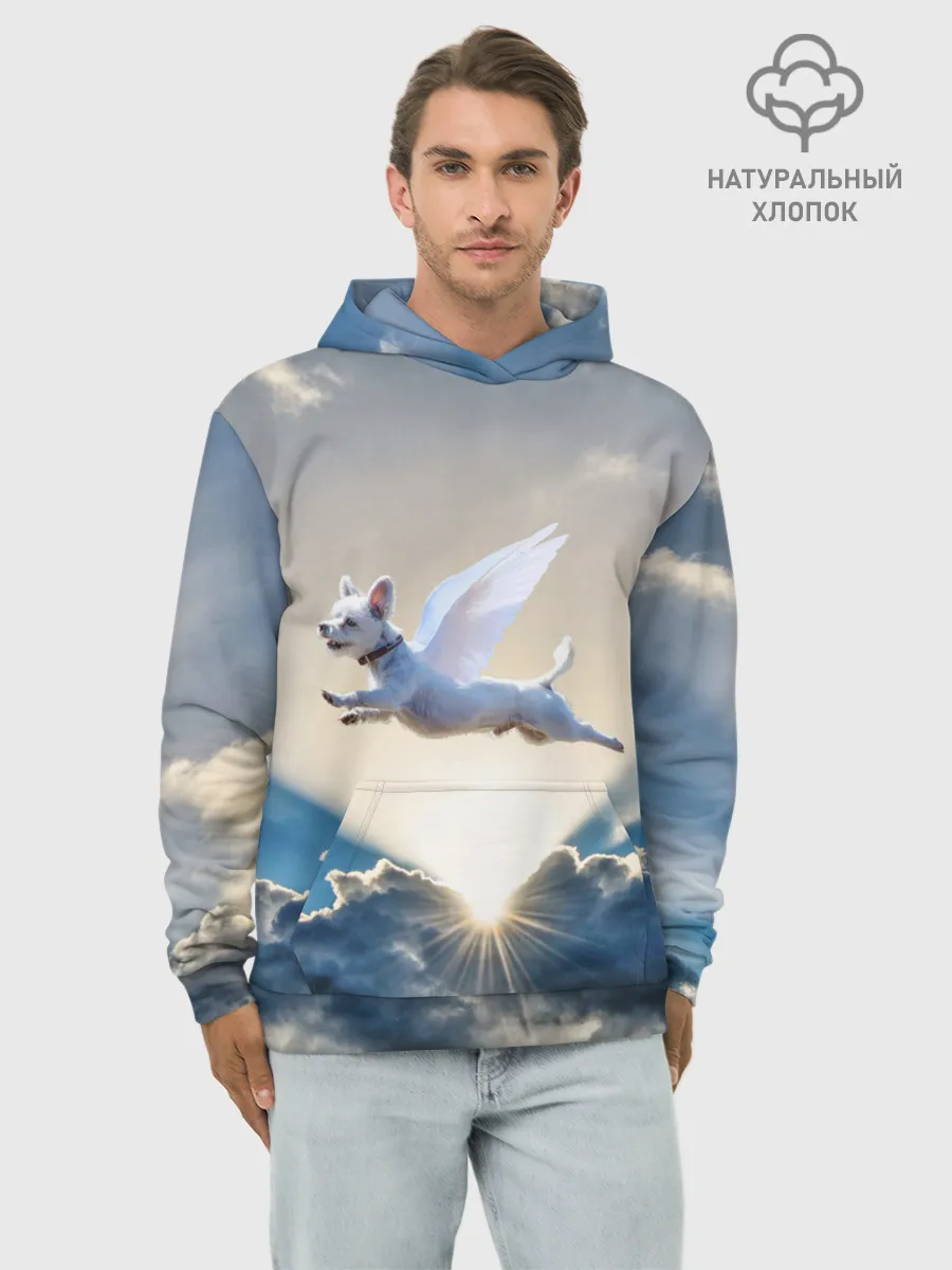 Худи мужской база хлопок / Ангельский пес