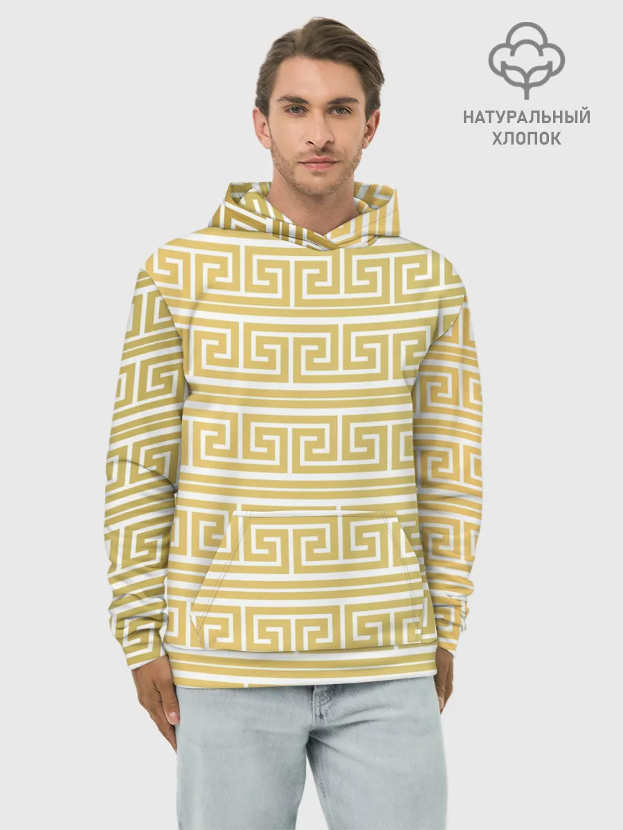 Худи мужской база хлопок / Орнамент древней Греции