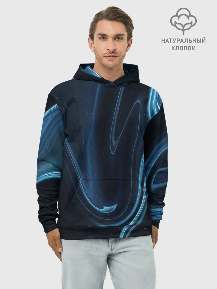 Худи мужской база хлопок / Космическая волна