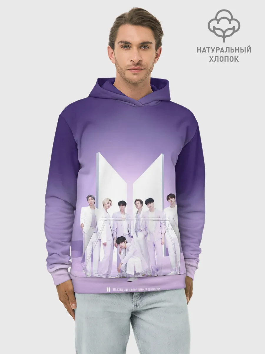 Худи мужской база хлопок / BTS. Purple