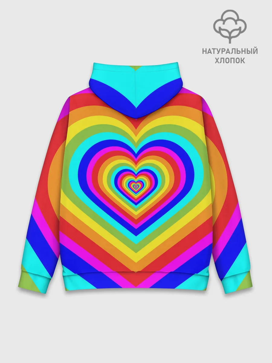 Худи мужской база хлопок / Цветные сердца | Colored hearts