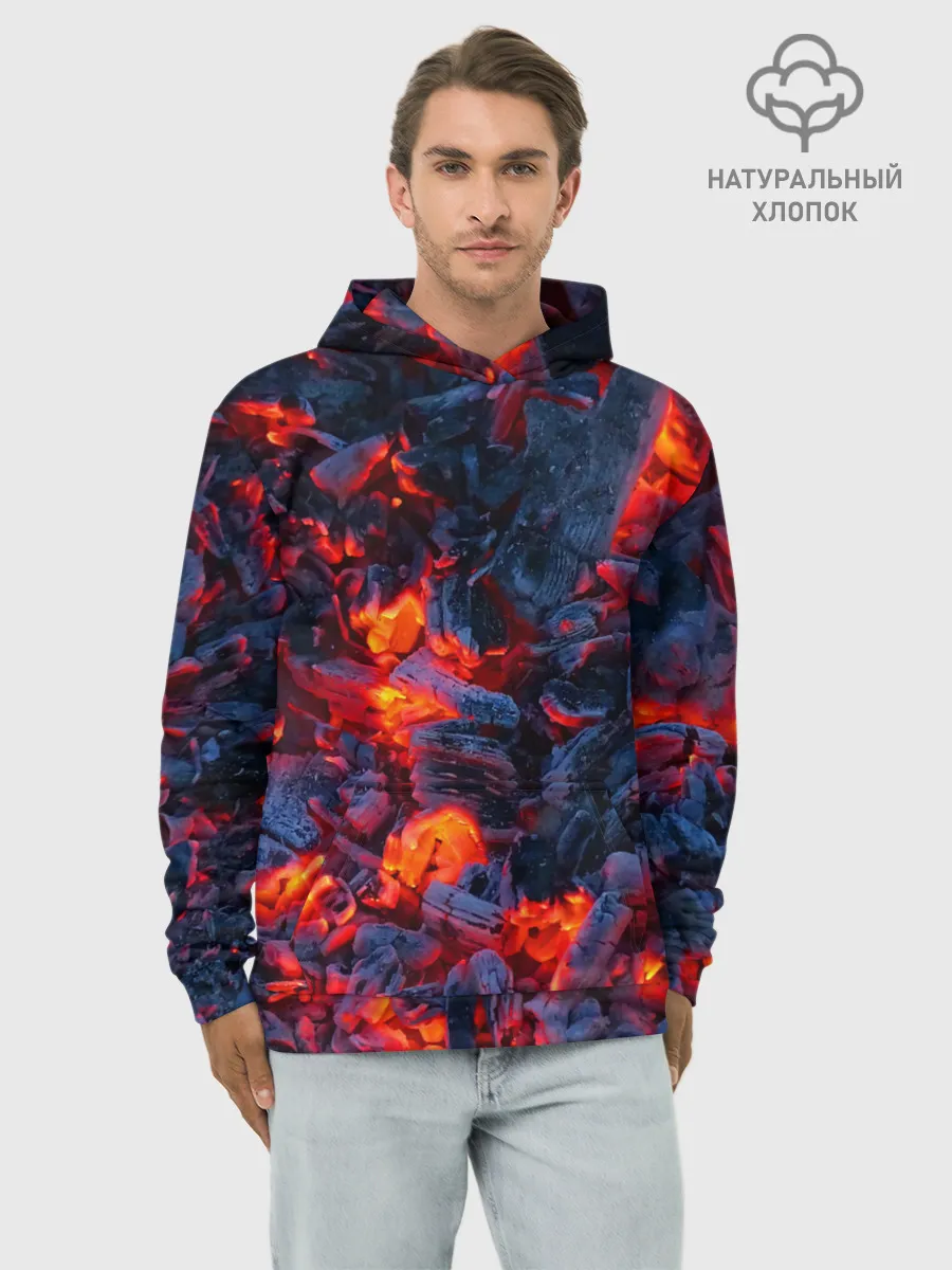 Худи мужской база хлопок / Магия углей