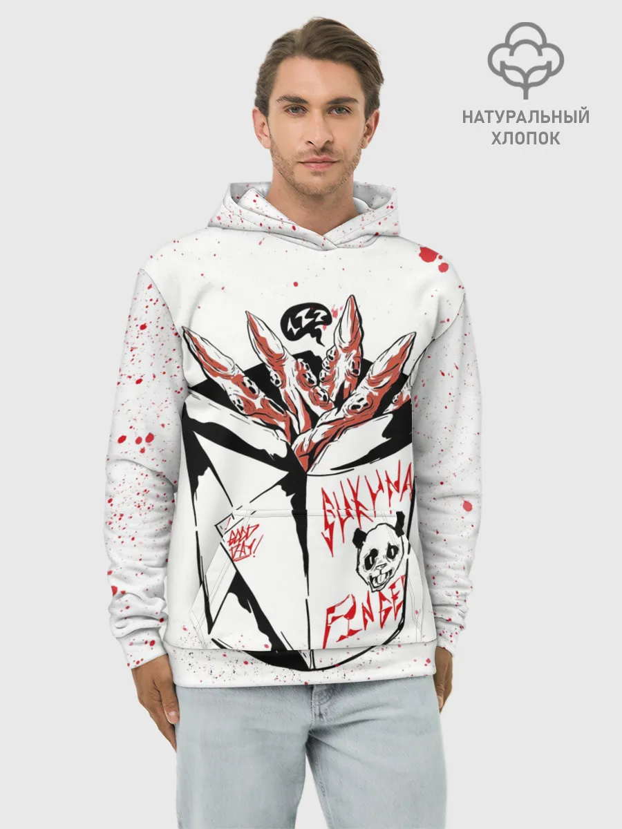 Худи мужской база хлопок / Пальцы Сукуна, Магическая битва