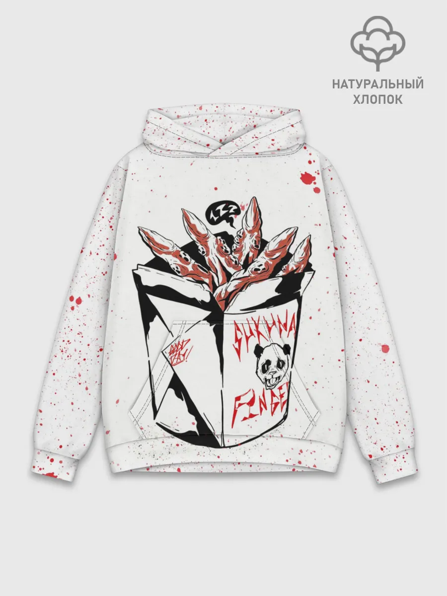 Худи мужской база хлопок / Пальцы Сукуна, Магическая битва