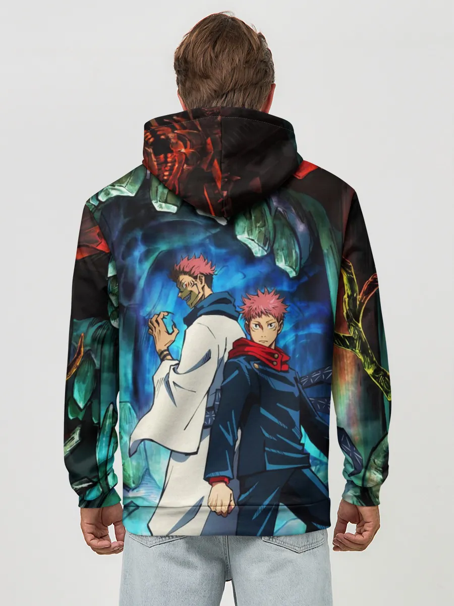 Худи мужской база хлопок / Магическая битва, Итадори и Сукуна