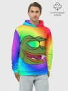 Худи мужской база хлопок / Pepe rainbow
