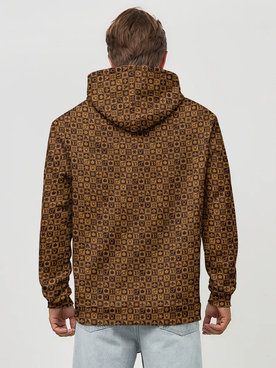 Худи мужской база хлопок / Brown & Gold