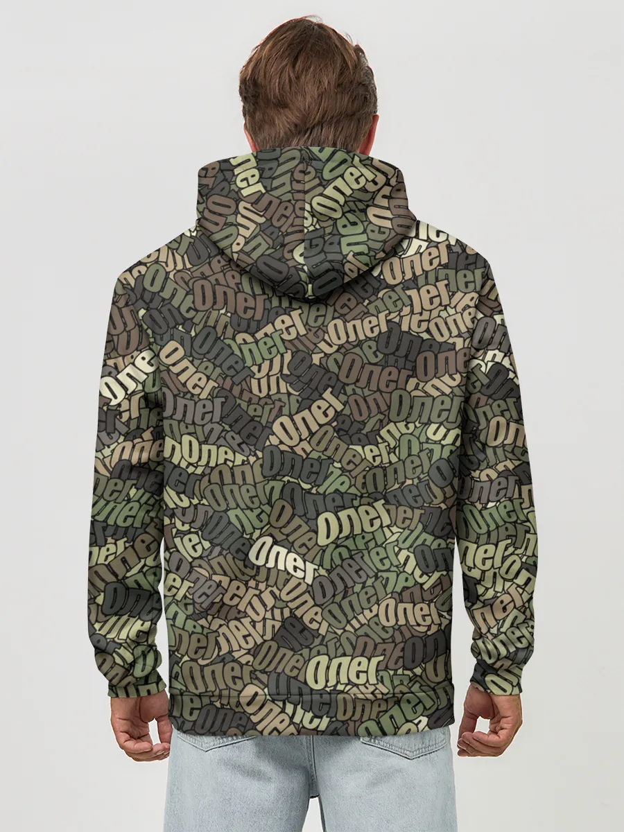 Худи мужской база хлопок / Именной камуфляж Олег