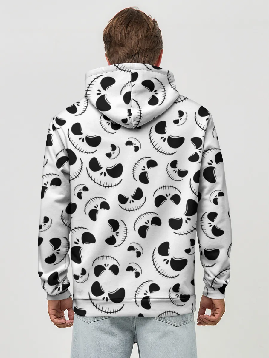 Худи мужской база хлопок / Джек Скеллингтон паттерн лицо