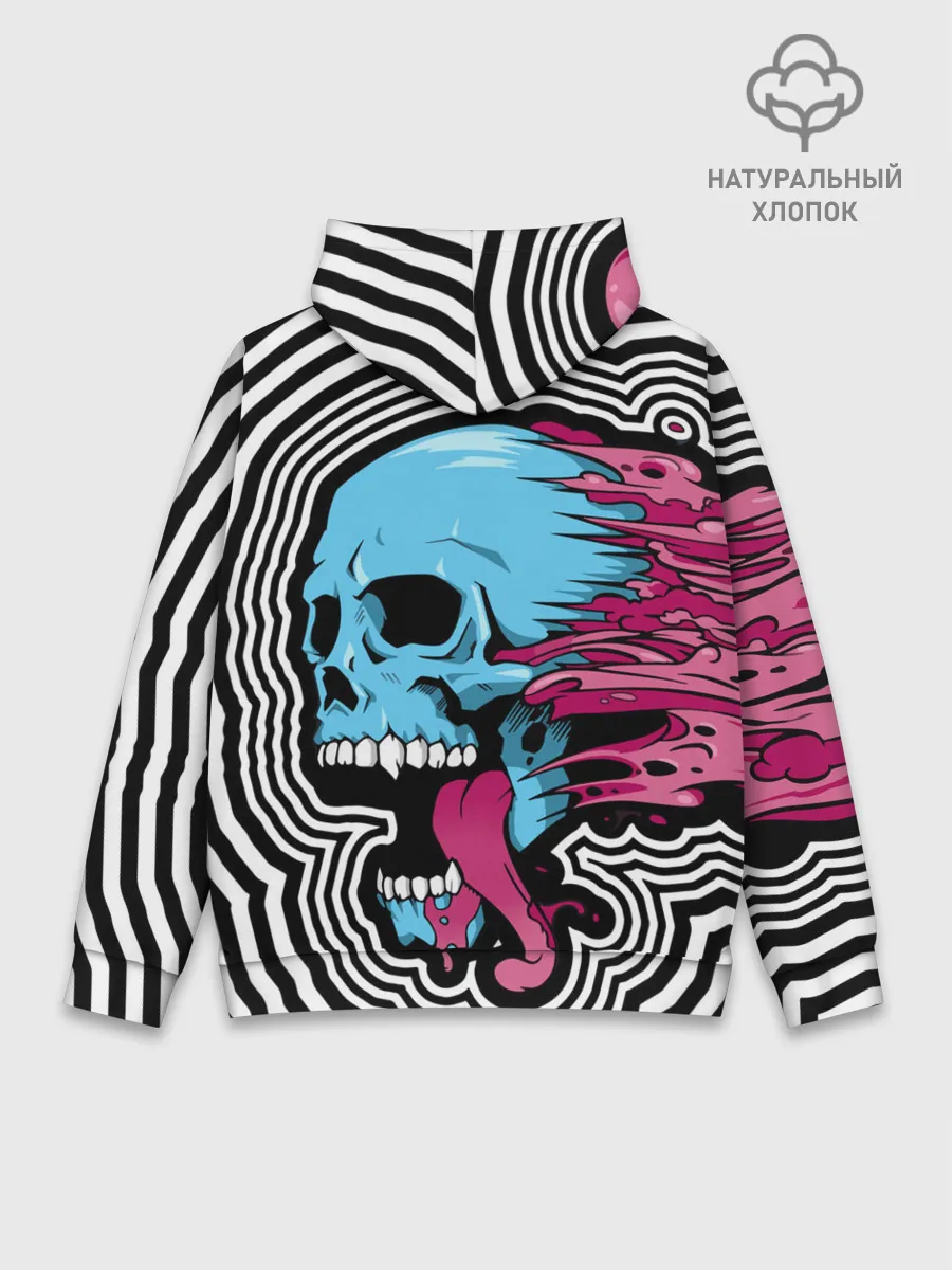 Худи мужской база хлопок / Летящий череп