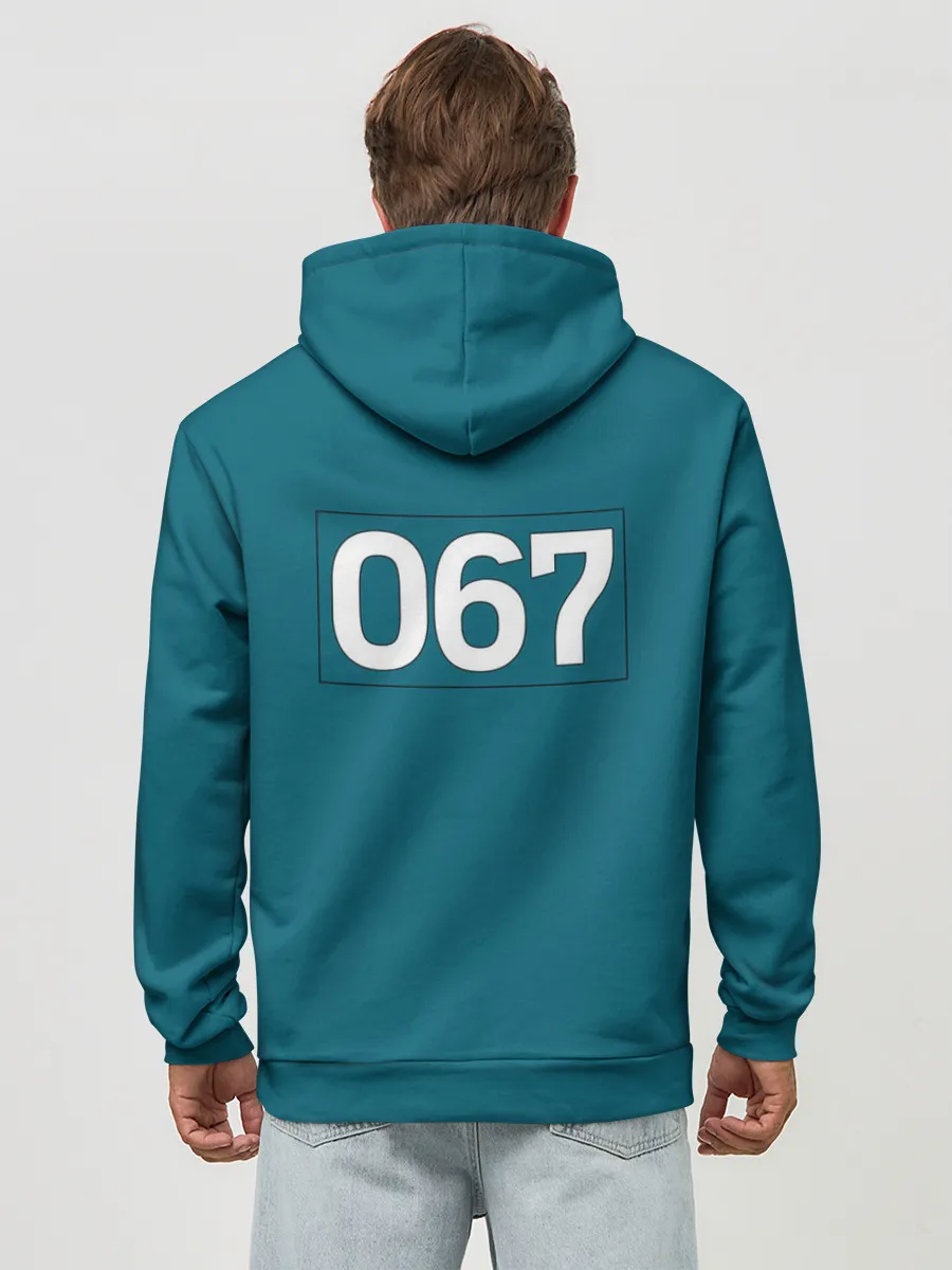 Худи мужской база хлопок / Игра в кальмара | Номер на спине