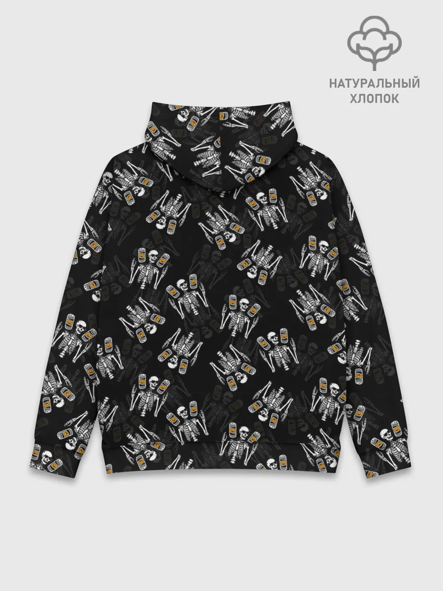 Худи мужской база хлопок / ПАТТЕРН СКЕЛЕТ / HALLOWEEN PARTY