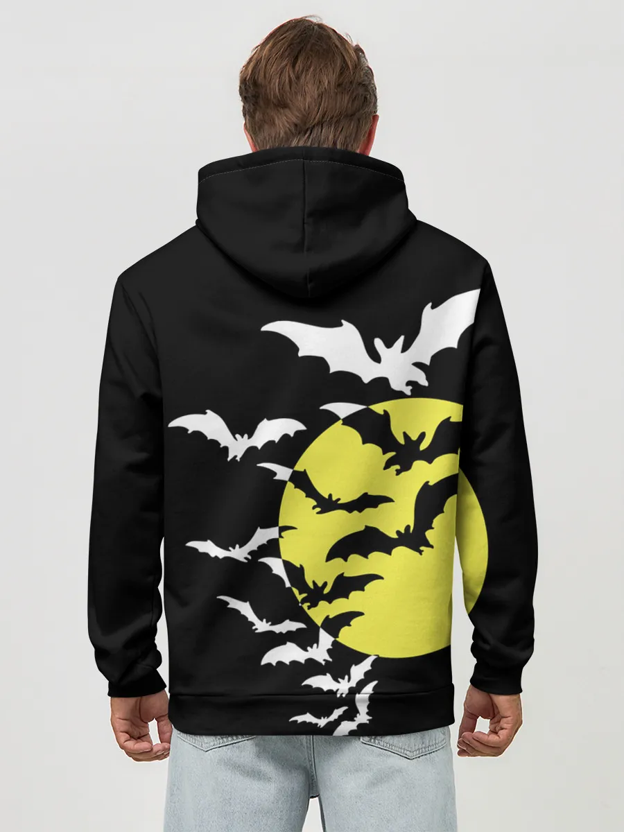Худи мужской база хлопок / Летучие мыши на Хэллоуин