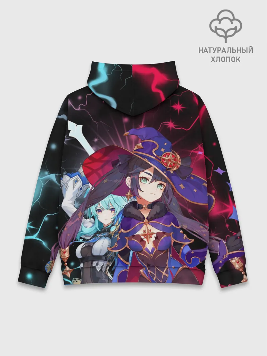 Худи мужской база хлопок / Мона и Эола, Genshin Impact
