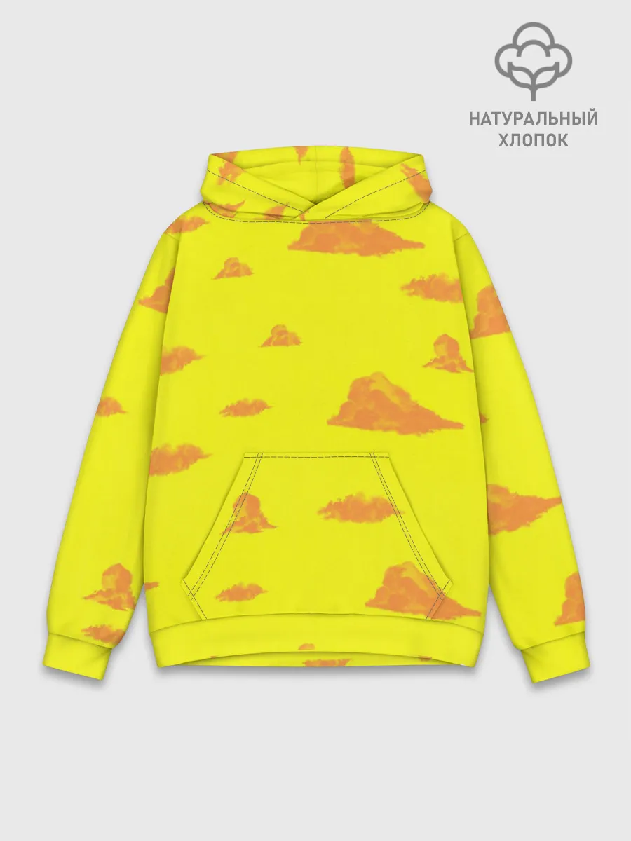 Худи мужской база хлопок / Рыжие облака