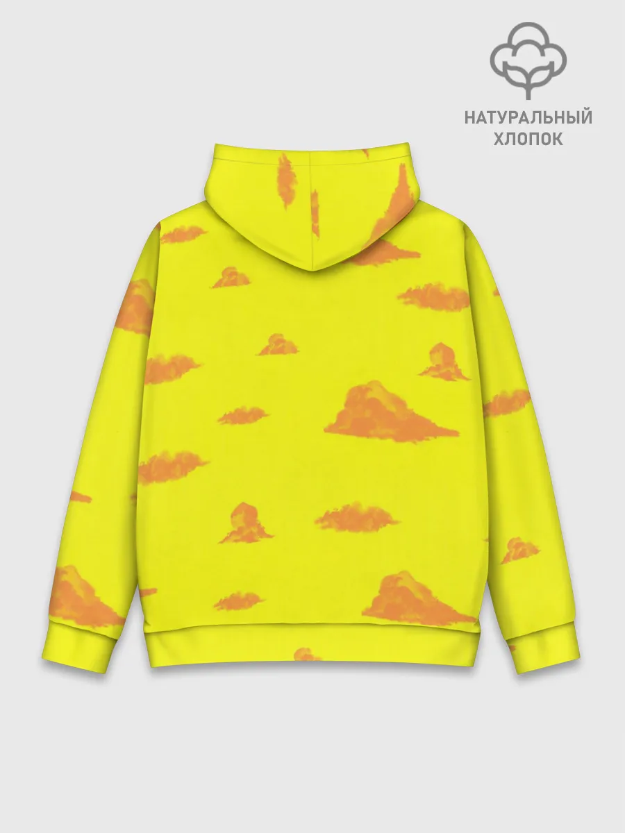 Худи мужской база хлопок / Рыжие облака