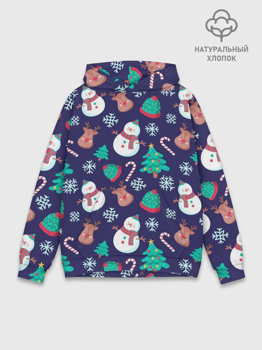 Худи мужской база хлопок / Рождественский Паттерн!