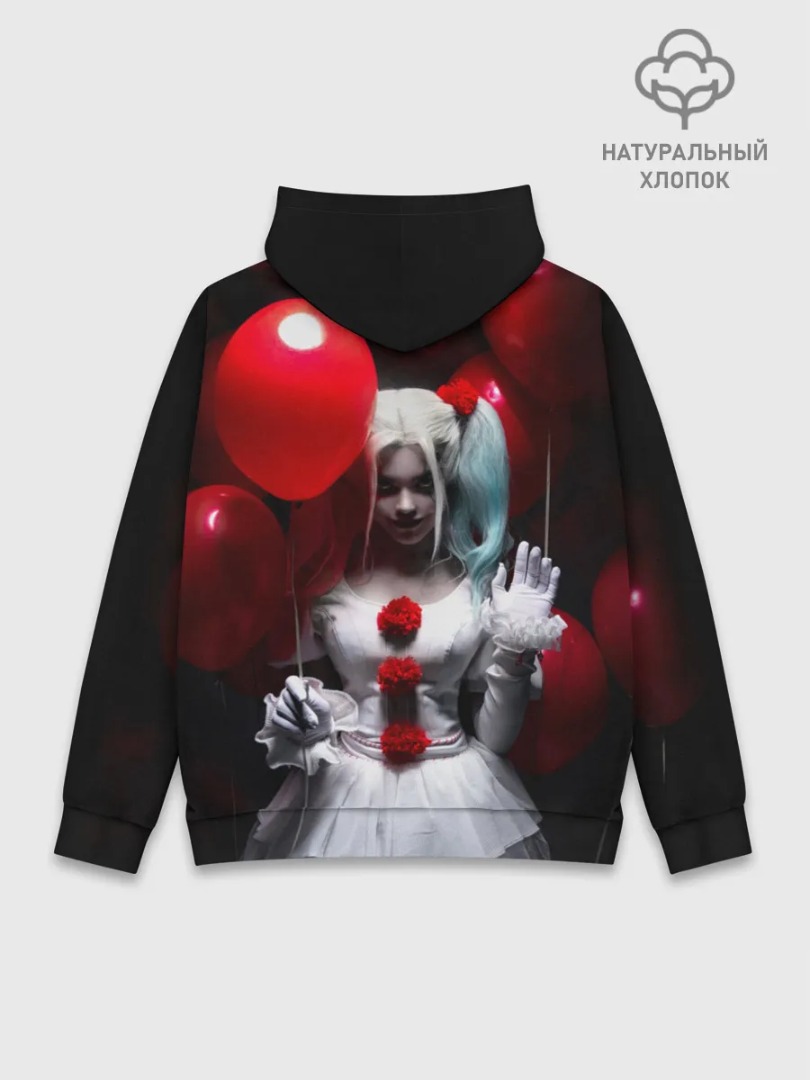 Худи мужской база хлопок / Плохая девочка с красными шарами