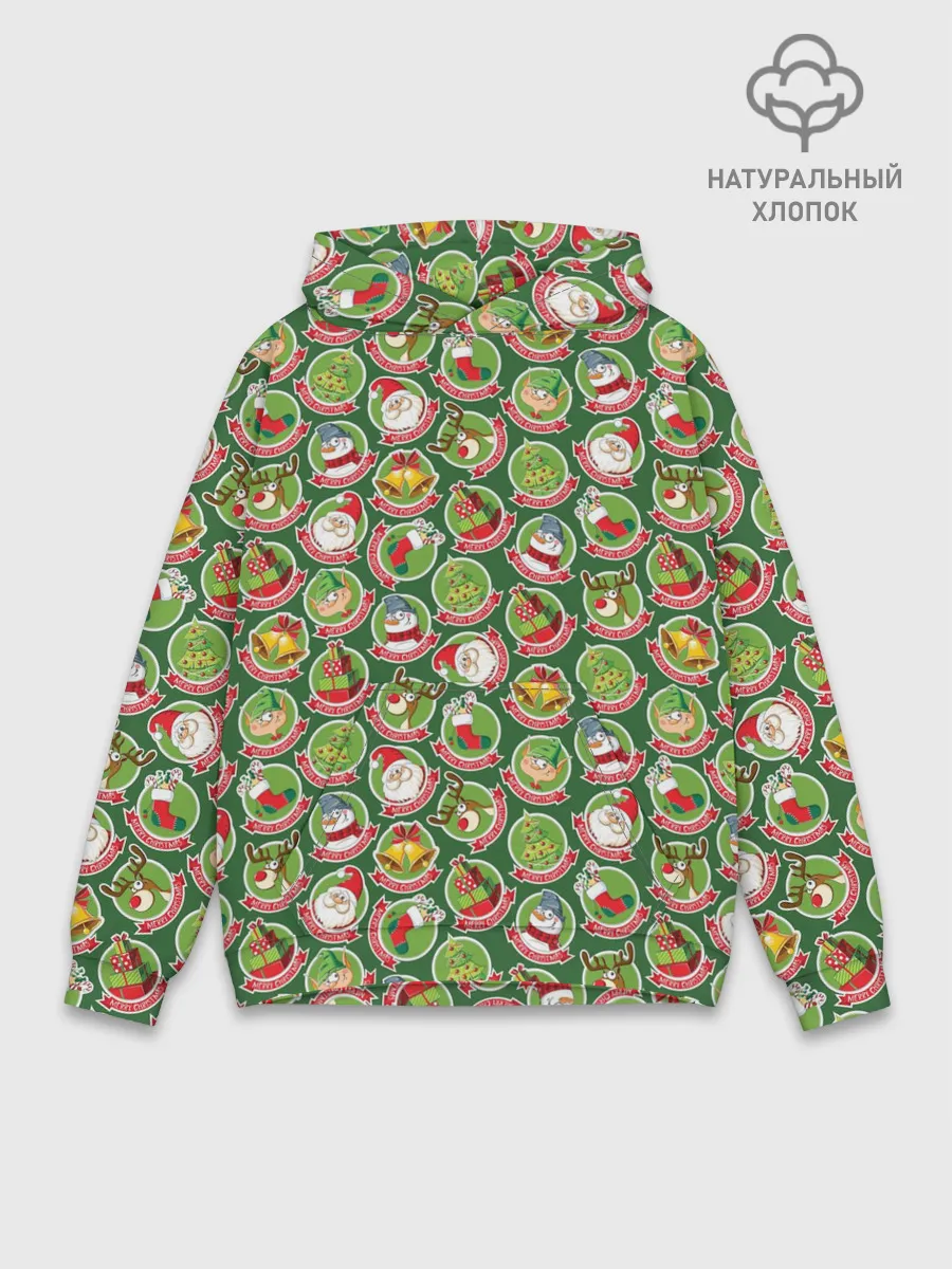 Худи мужской база хлопок / Новогодние Персонажи