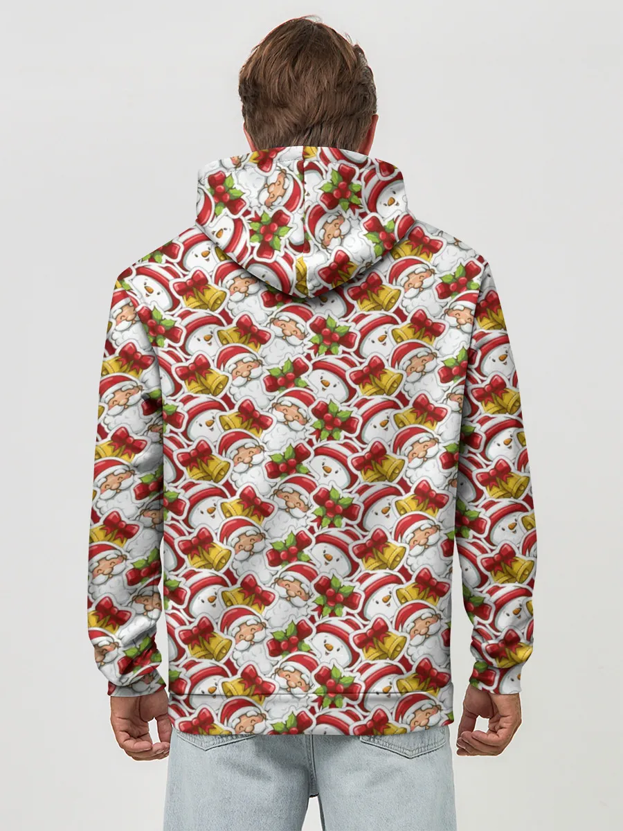 Худи мужской база хлопок / Дед Мороз и Снеговик