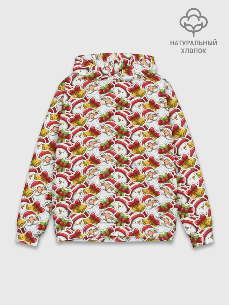Худи мужской база хлопок / Дед Мороз и Снеговик